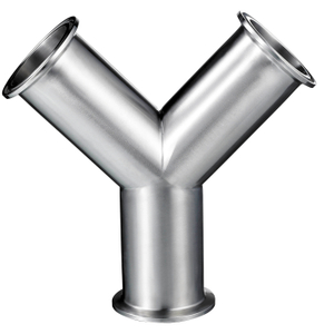 Stainless steel Sch40 equal length straight Y-type quick-installation pipe fitting tee