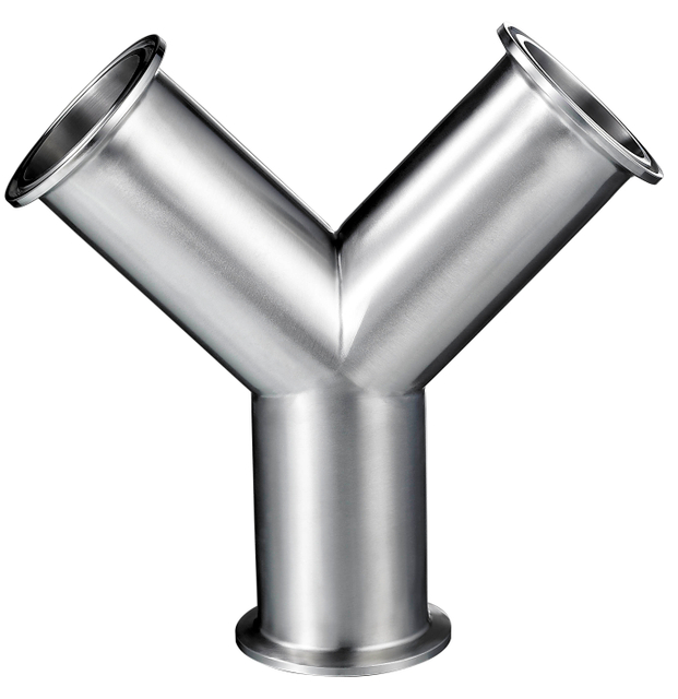 Stainless steel Sch40 equal length straight Y-type quick-installation pipe fitting tee