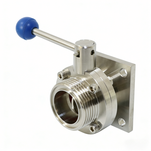 Stainless steel manual gearbox Keystone transformer milk flange threaded butterfly valve