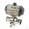 Stainless steel actuator intermediate clamp non-retention ball valve