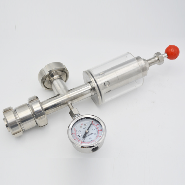 Stainless Steel Sanitary Resistant Union Safety Valve with Pressure Gauges