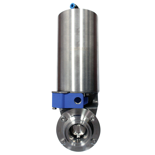 Stainless Steel Sanitary High-flow Pneumatic Quick Installation Butterfly Valve 