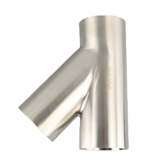 Stainless Steel Sanitary Grade SMS-S7W 3A Welded Y-Shaped Elbow For Beverage JN-FT-23 2012