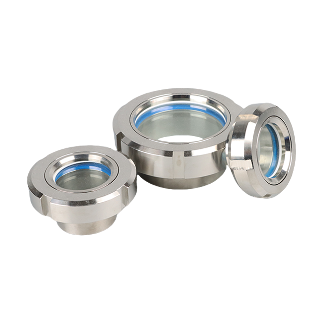 Stainless Steel Round SMS Union Type Sight Tampered Glass with Weld End