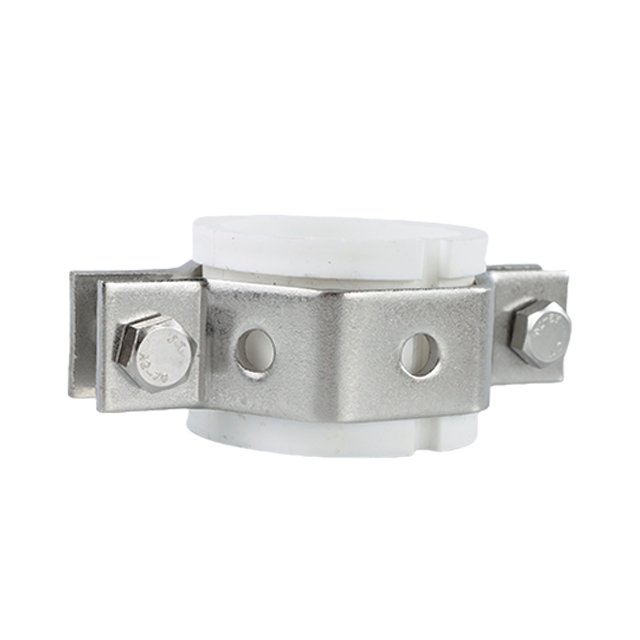  Stainless Steel Adjustable Pipe Strap Clamp Bracket with White Rubber Grommets