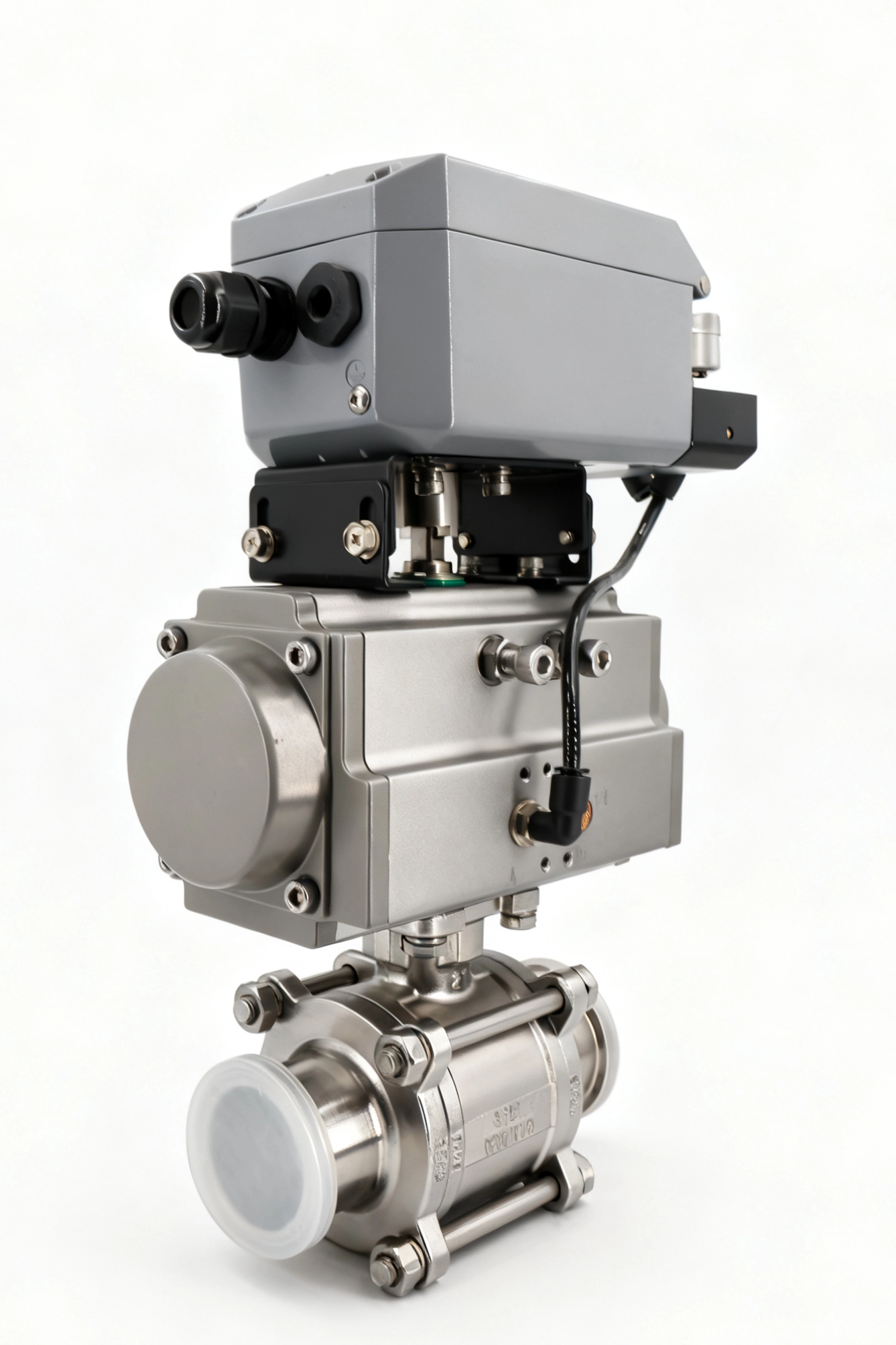 Stainless steel sanitary positioner pneumatic regulating ball valve