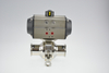 Stainless steel actuator intermediate clamp non-retention ball valve