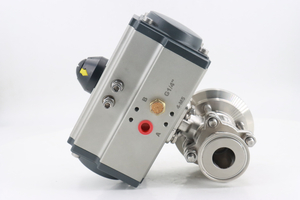 Sanitary stainless steel three-piece pneumatic ball valve