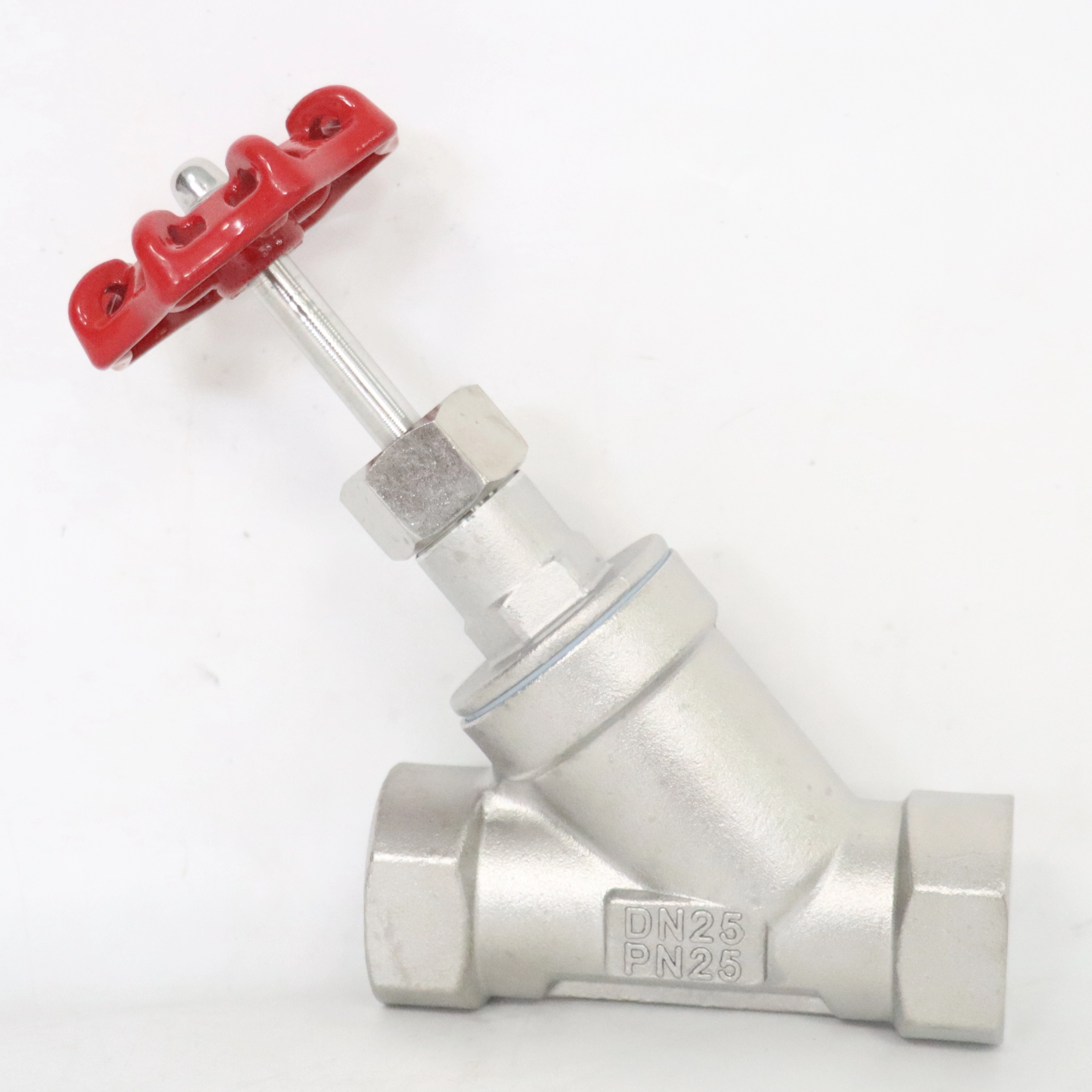 Sanitary Stainless Steel Head Manual Threaded Angle Seat Valve
