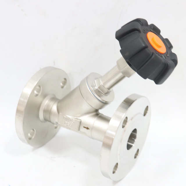 Stainless Steel Flange Steam Valve Plastic Head Manual Angle Seat Valve