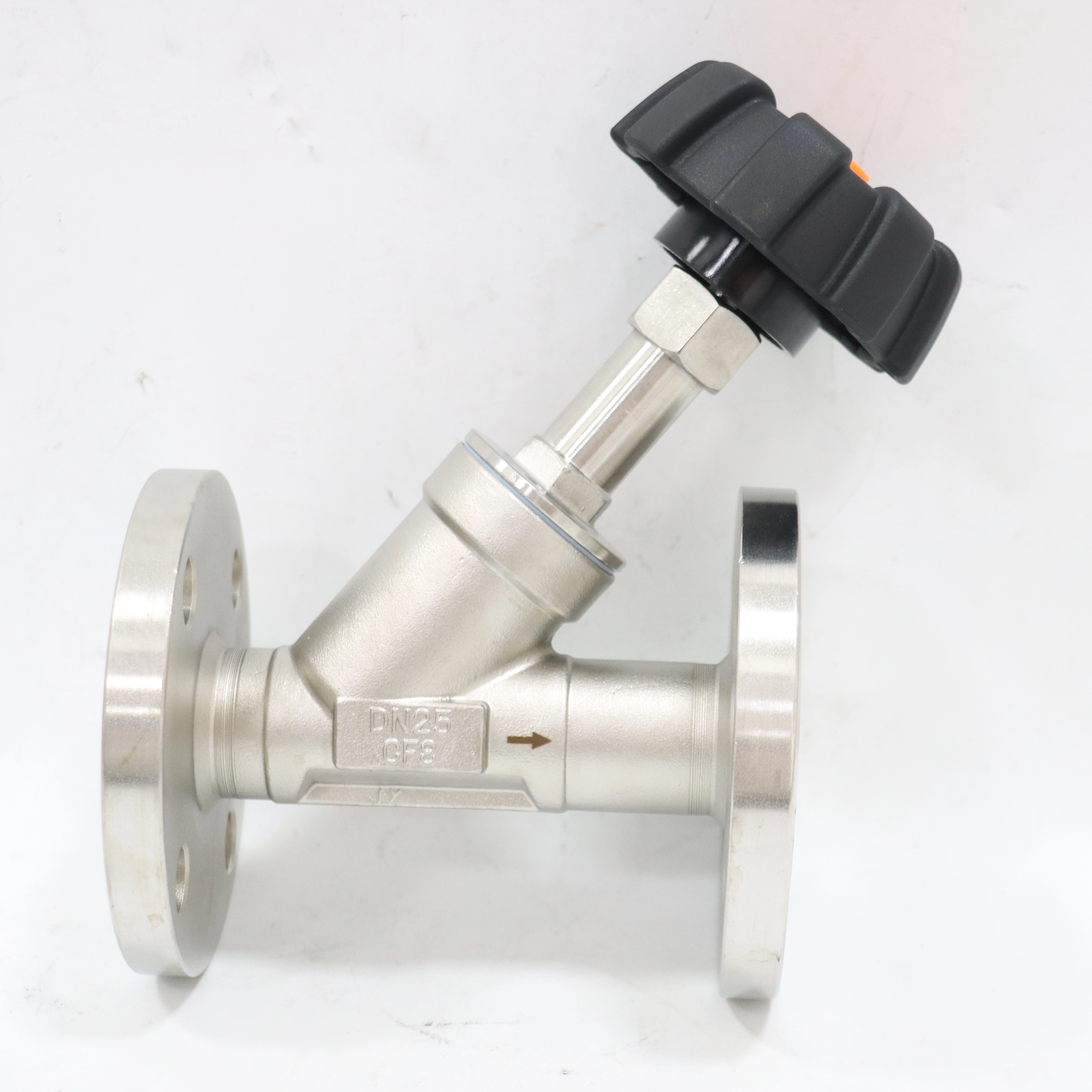 Stainless Steel Flange Steam Valve Plastic Head Manual Angle Seat Valve