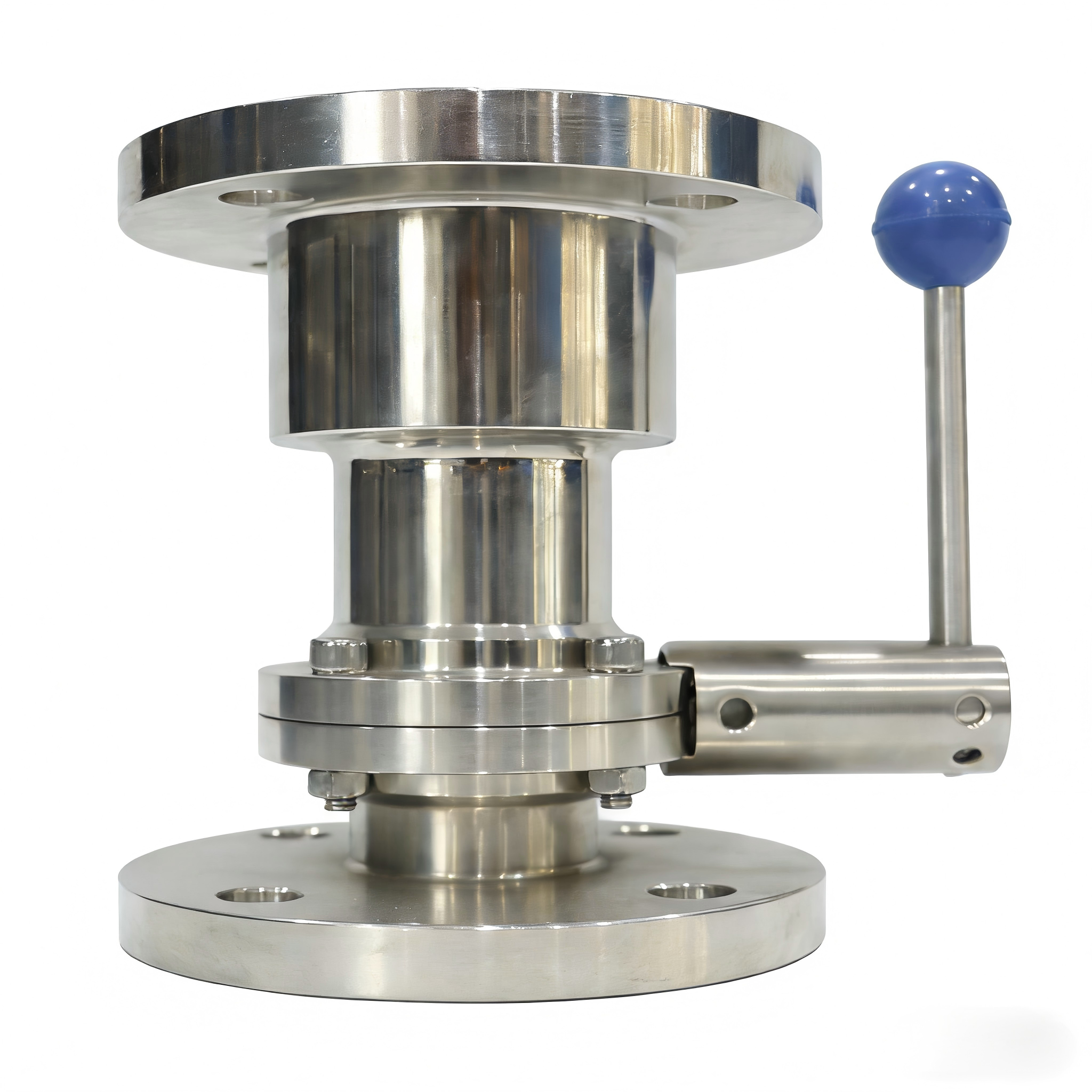 Stainless steel flange type manual DN100 milk water butterfly valve