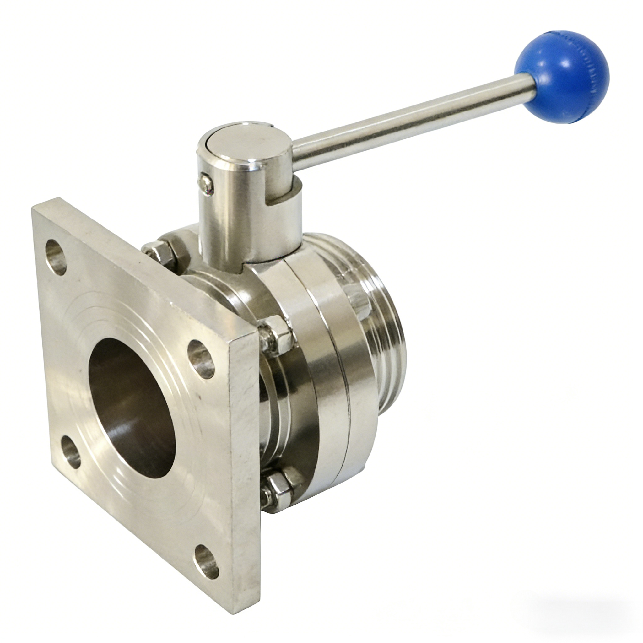 Stainless steel manual gearbox Keystone transformer milk flange threaded butterfly valve