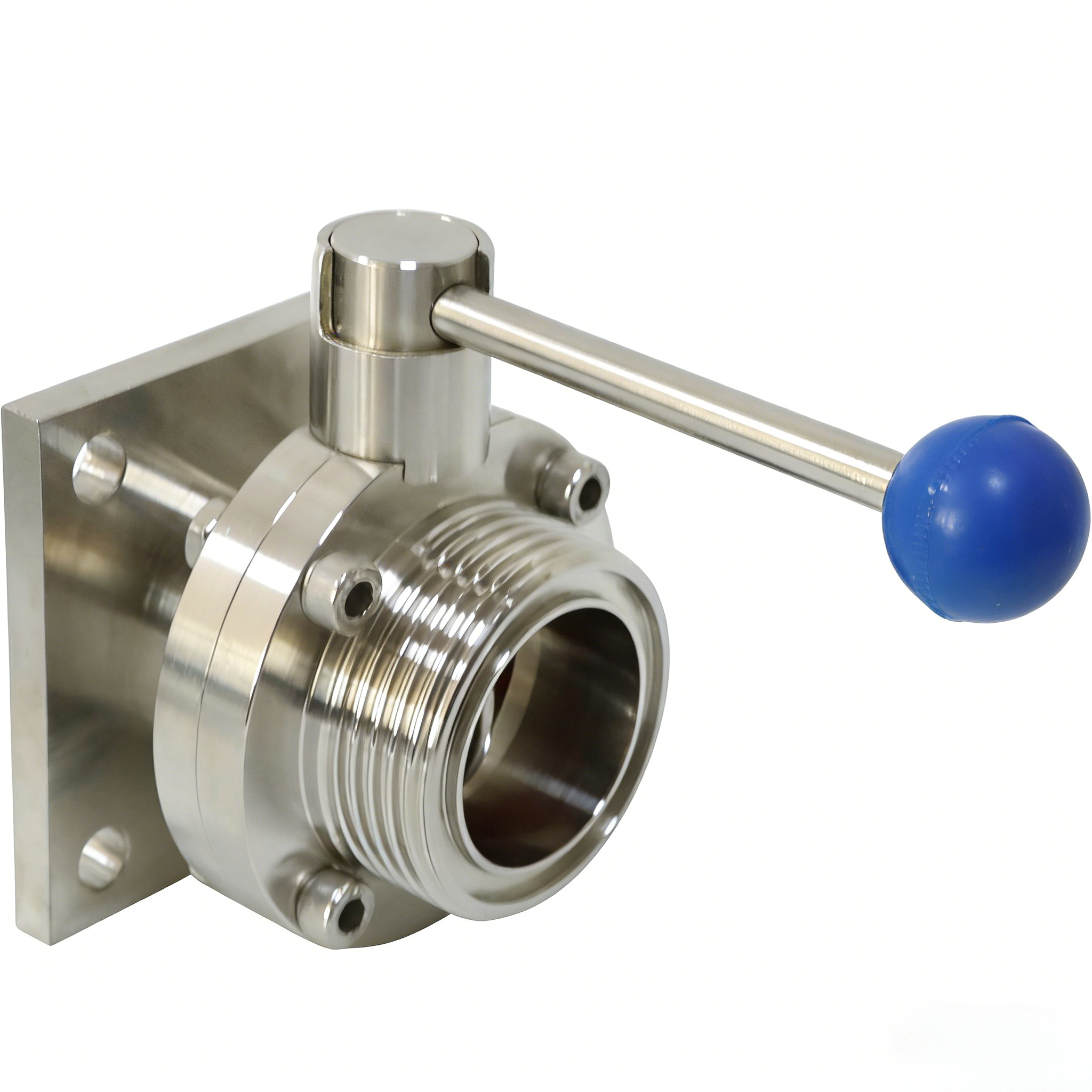 Stainless steel manual gearbox Keystone transformer milk flange threaded butterfly valve