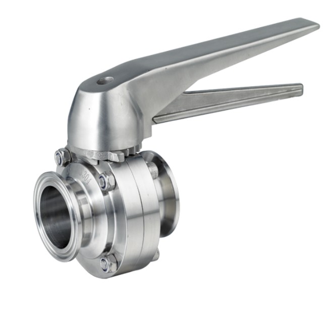 Two-way Manual Stainless Steel Sanitary Butterfly Valve 