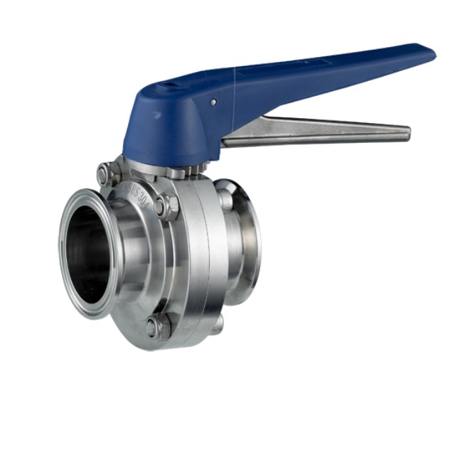 Quick Release Stainless Steel Sanitary Direct-way Butterfly Valve with Manual Trigger Actuator