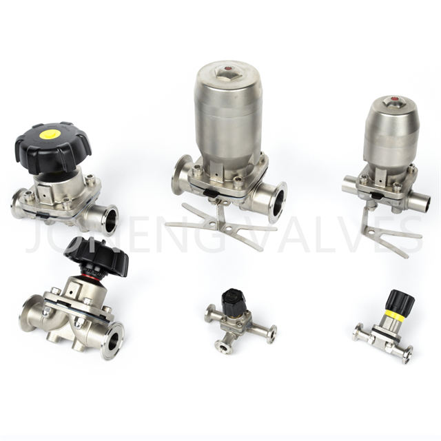 Stainless Steel SS316L Aseptic Tri-clamp Three-way Diaphragm Valve