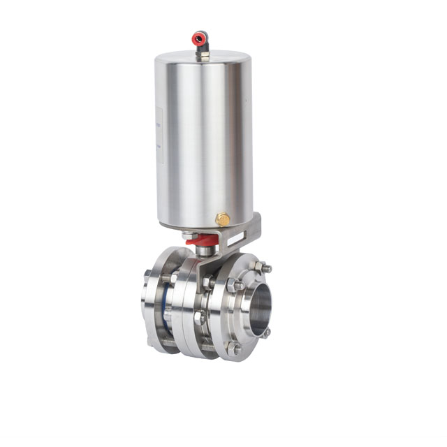 Stainless Steel Sanitary Three-piece Pneumatic Butterfly Control Valve