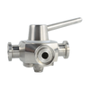 Stainless Steel Sanitary Manual 4-Way Single Port Tri-Clamp Plug Valve