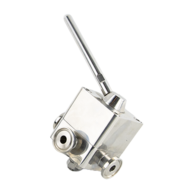 Stainless Steel Sanitary Durable Clamped 4 Way Hydraulic Ball Plug Valve