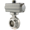 Hygienic Stainless Steel Sanitary Tri Clamp Powder Dosing Valve with Pneumatic Actuator 