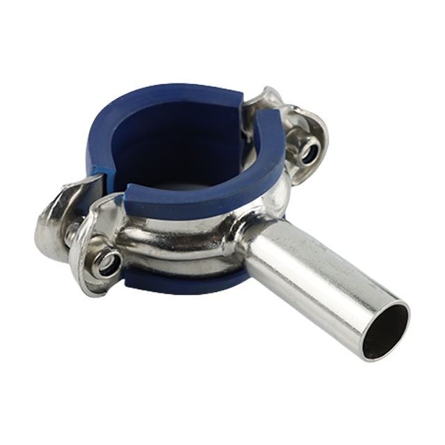  Stainless Steel Rubberized Clamp-on Pipe Round Fitting for Pipe Bracket