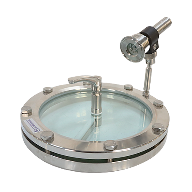 SS304 Tempered Flanged Sight Glass with Stainless Steel Inspection Light
