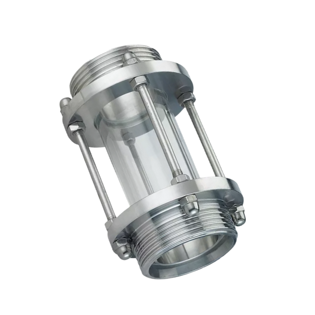 Stainless Steel Pipeline Straight Through Threaded Flow Sight Glass 
