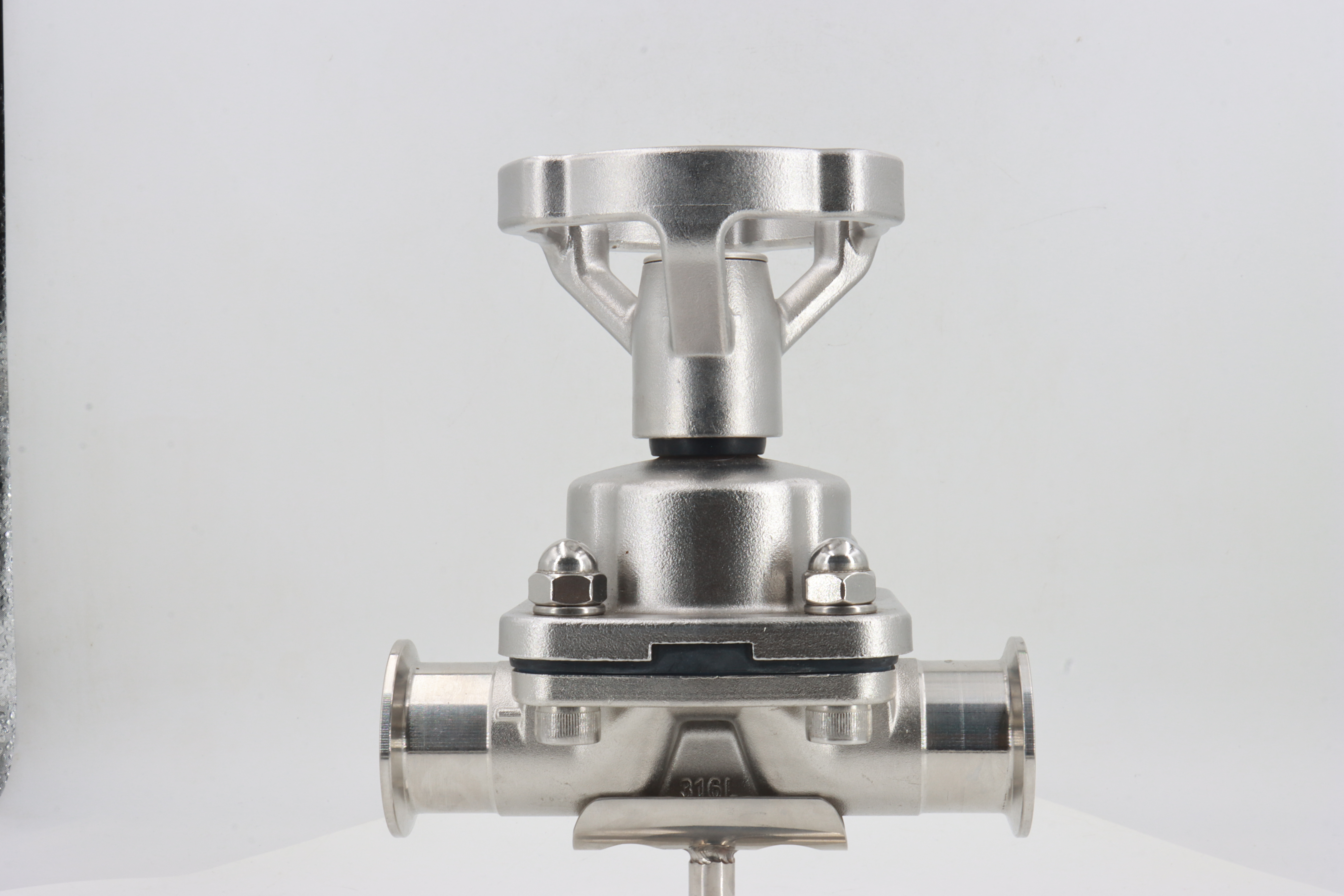 Stainless Steel Sanitary Manual Fluoropolymer-lined Diaphragm Valve