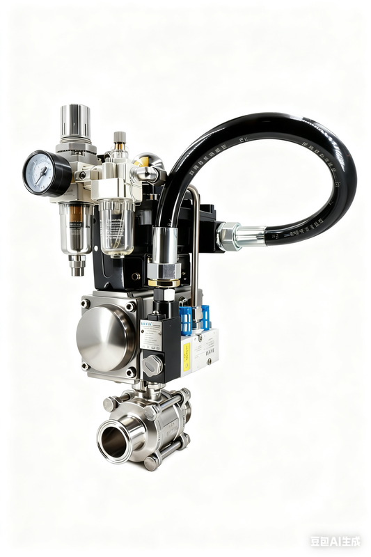 316 Stainless Steel Sanitary Pneumatic Three-Piece Quick-Installation Ball Valve