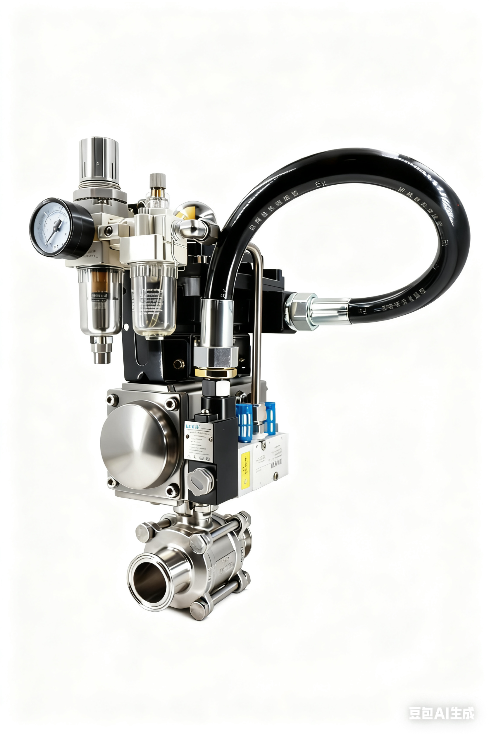 316 Stainless Steel Sanitary Pneumatic Three-Piece Quick-Installation Ball Valve