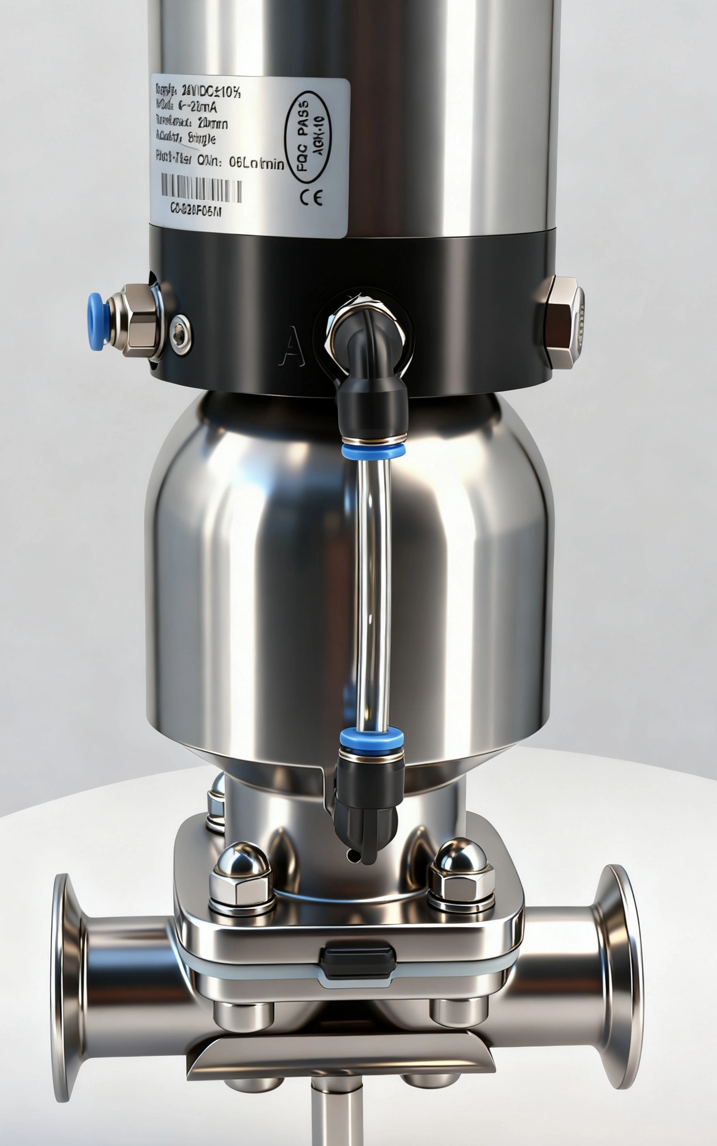 Stainless steel sanitary threaded proportional regulating diaphragm valve