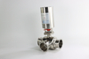 Food Chemical Three-Way Vertical Sanitary Three-Clamp Pneumatic Ball Valve
