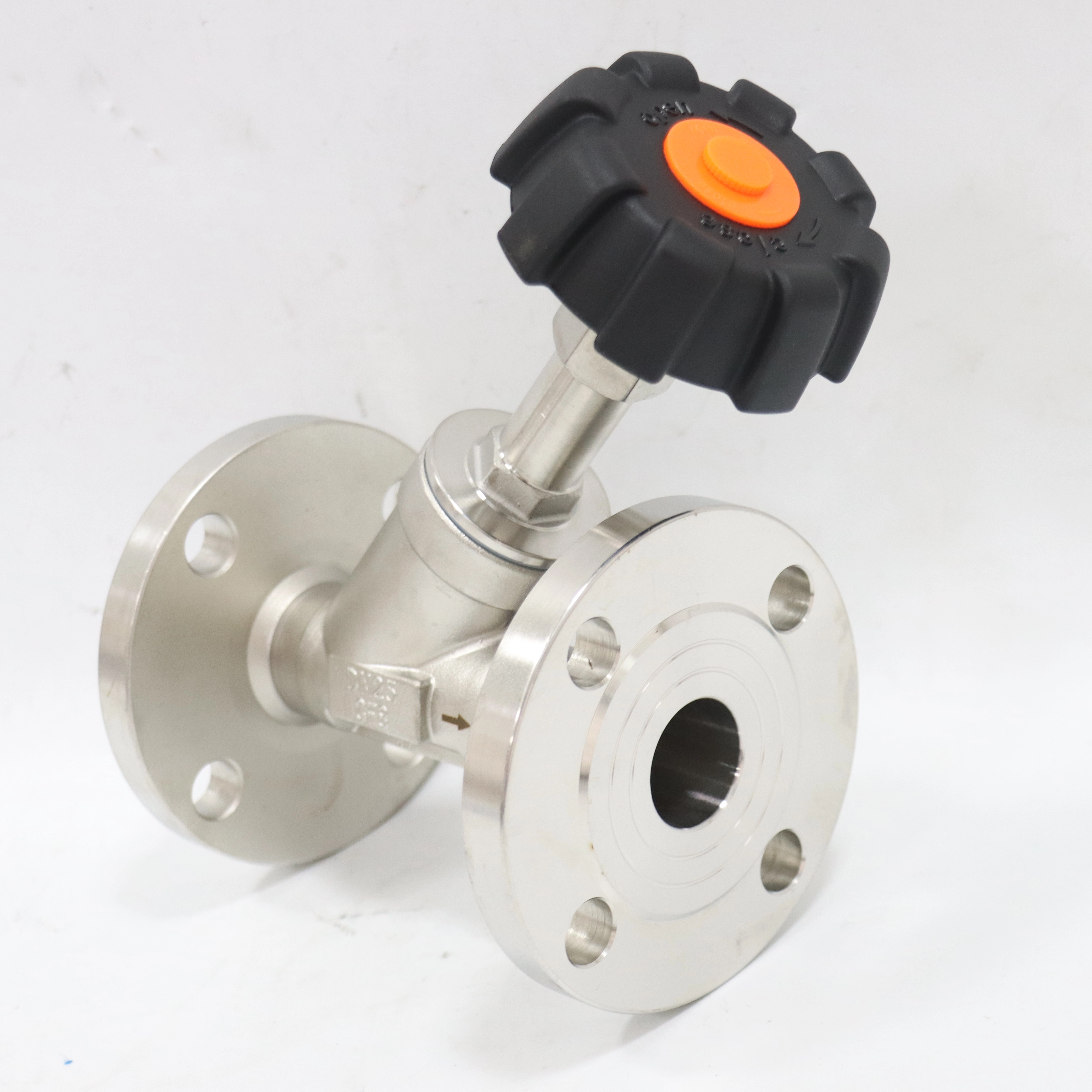 Stainless Steel Flange Steam Valve Plastic Head Manual Angle Seat Valve