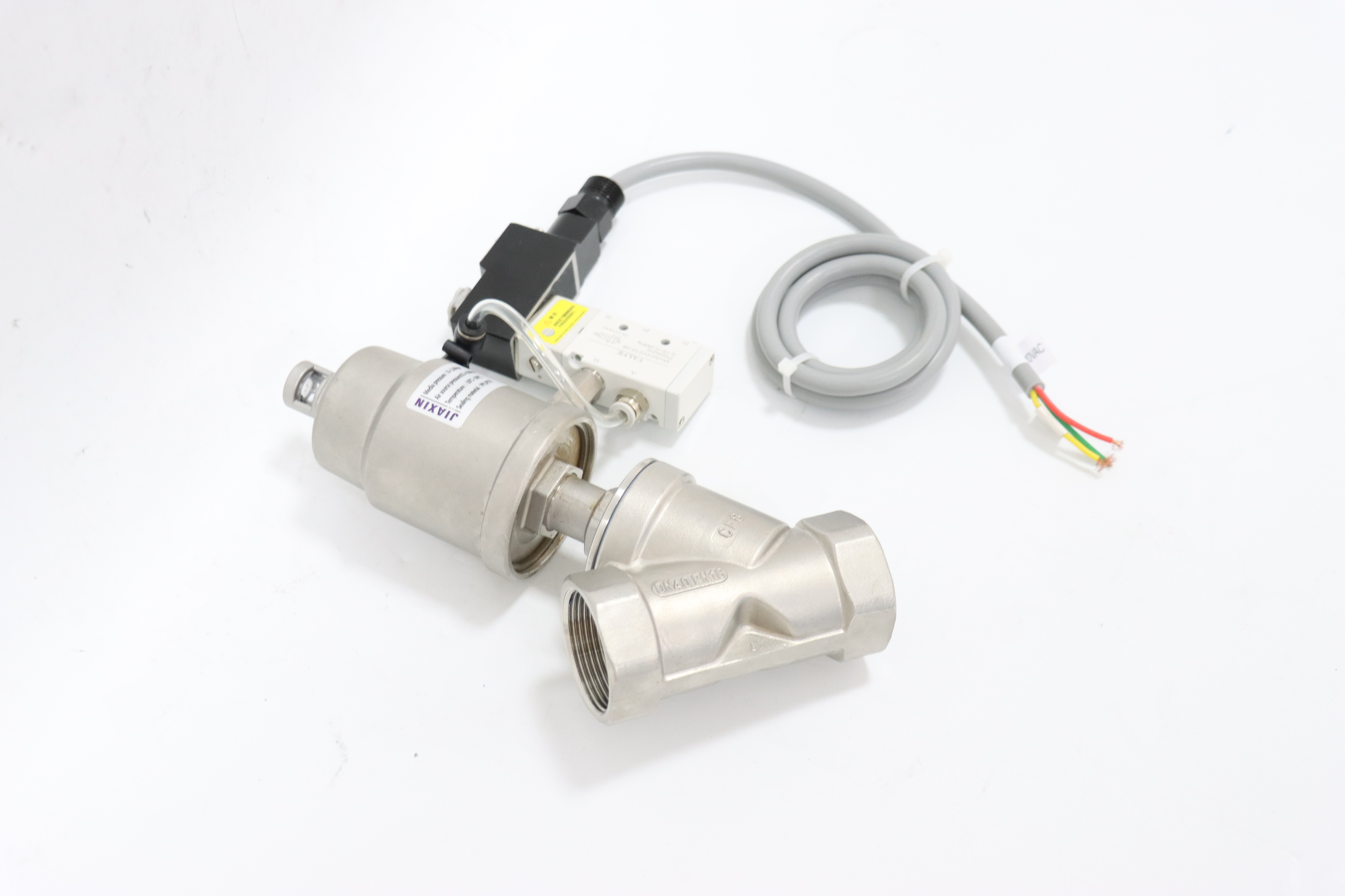 Stainless Steel Sanitary Pneumatic Threaded Piston Angle Seat Valve