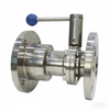 Stainless steel flange type manual DN100 milk water butterfly valve