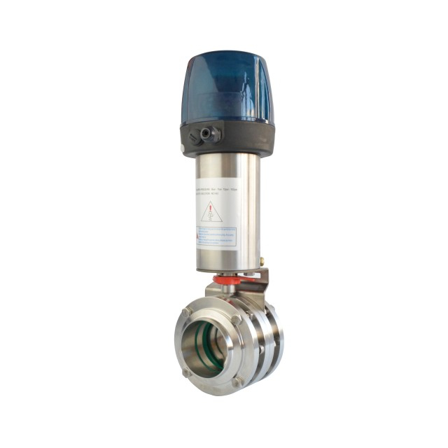 Compact Stainless Steel Sanitary Weld Three-piece Butterfly Valve