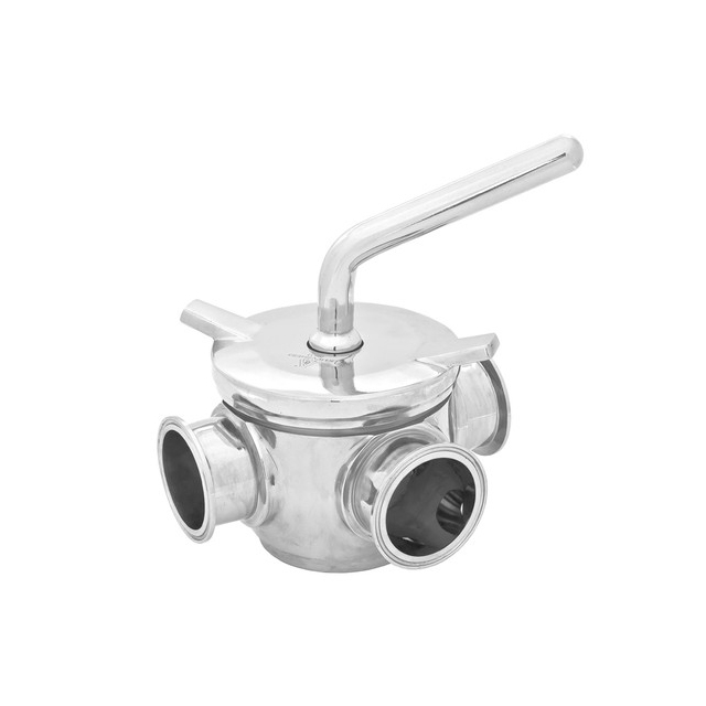Stainless Steel Quick Release 3 Way Port Plug Valve with Clamp