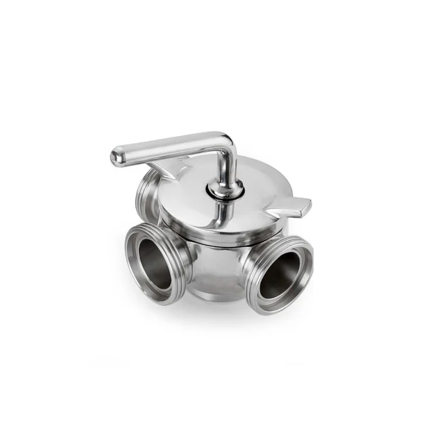 Stainless Steel Hygienic Conical 3 Way Plug Valve with Union