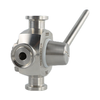 Stainless Steel Sanitary Manual 4-Way Single Port Tri-Clamp Plug Valve