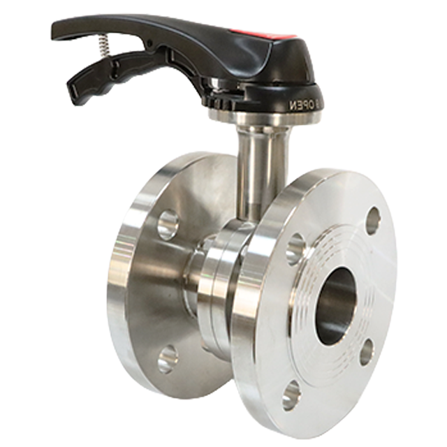 Stainless Steel Flange Type Butterfly Valve with Pressure Release Handlever