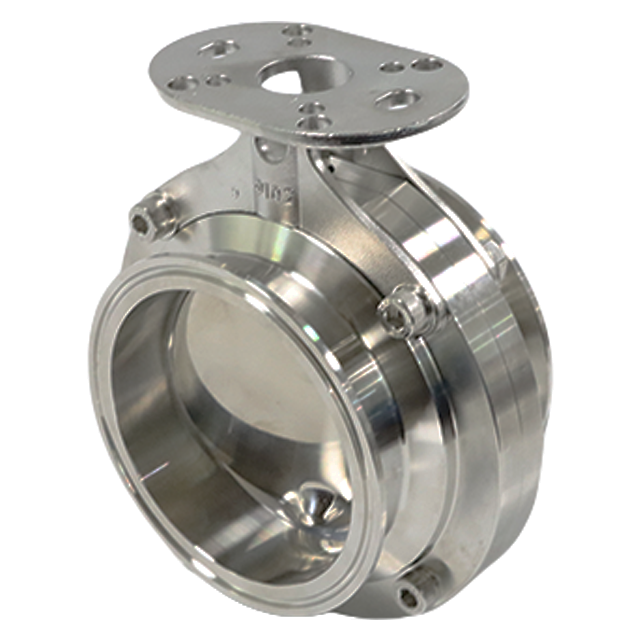 Sanitary Stainless Steel Tri-Clamp Bare Stem Butterfly Valve 
