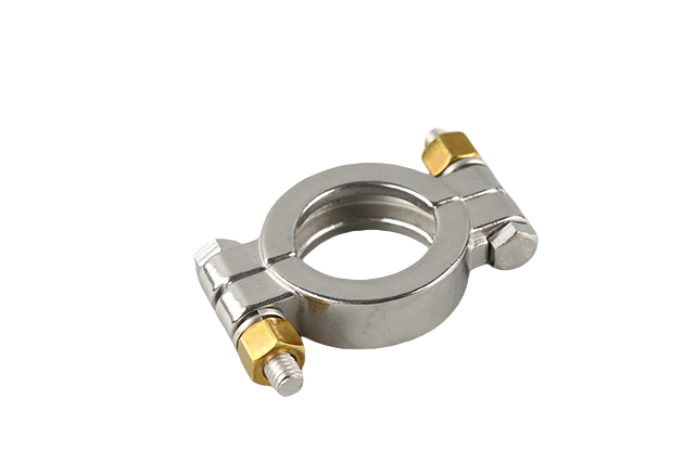  Stainless Steel Sanitary Heavy Duty Bolted Tri Clamp with Light Copper Finger Screw