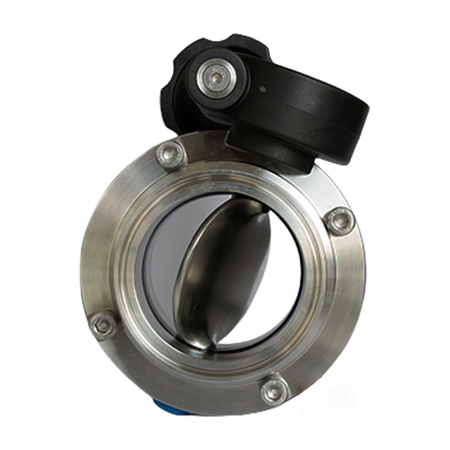 Stainless Steel Tri Clamp Butterfly Valve with Micro Metric Rotary Turning Hand