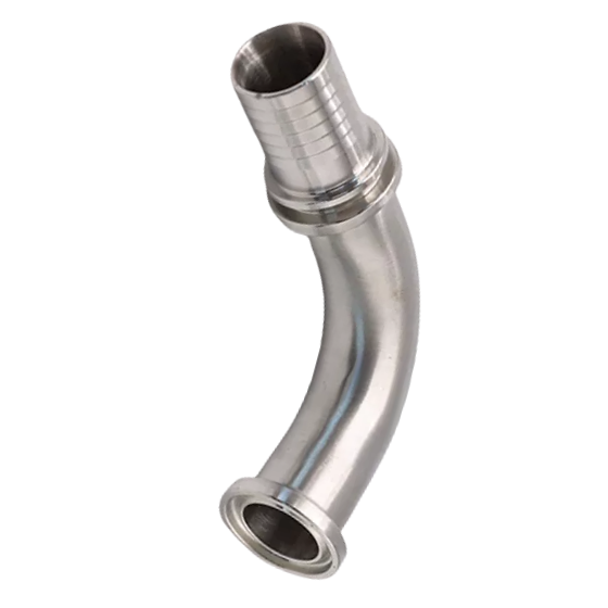 Sanitary Stainless Steel Aseptic Hose Barb - Barb 90 Degree Elbow Adaptor Fitting