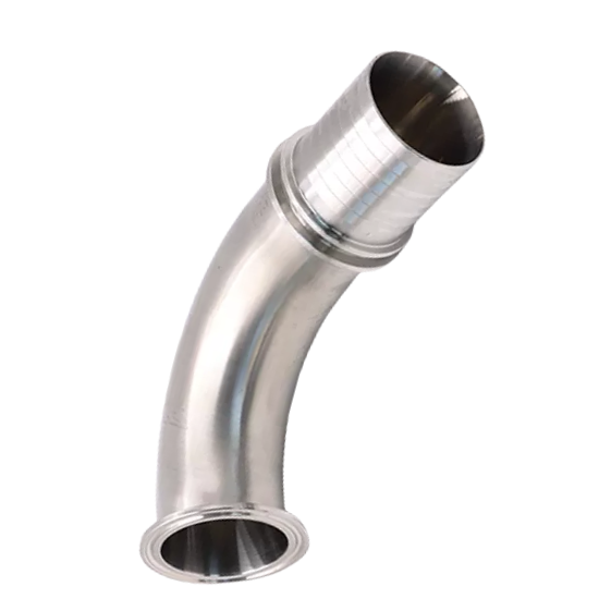 Sanitary Stainless Steel Aseptic Hose Barb - Clamp Elbow Adaptor Fitting