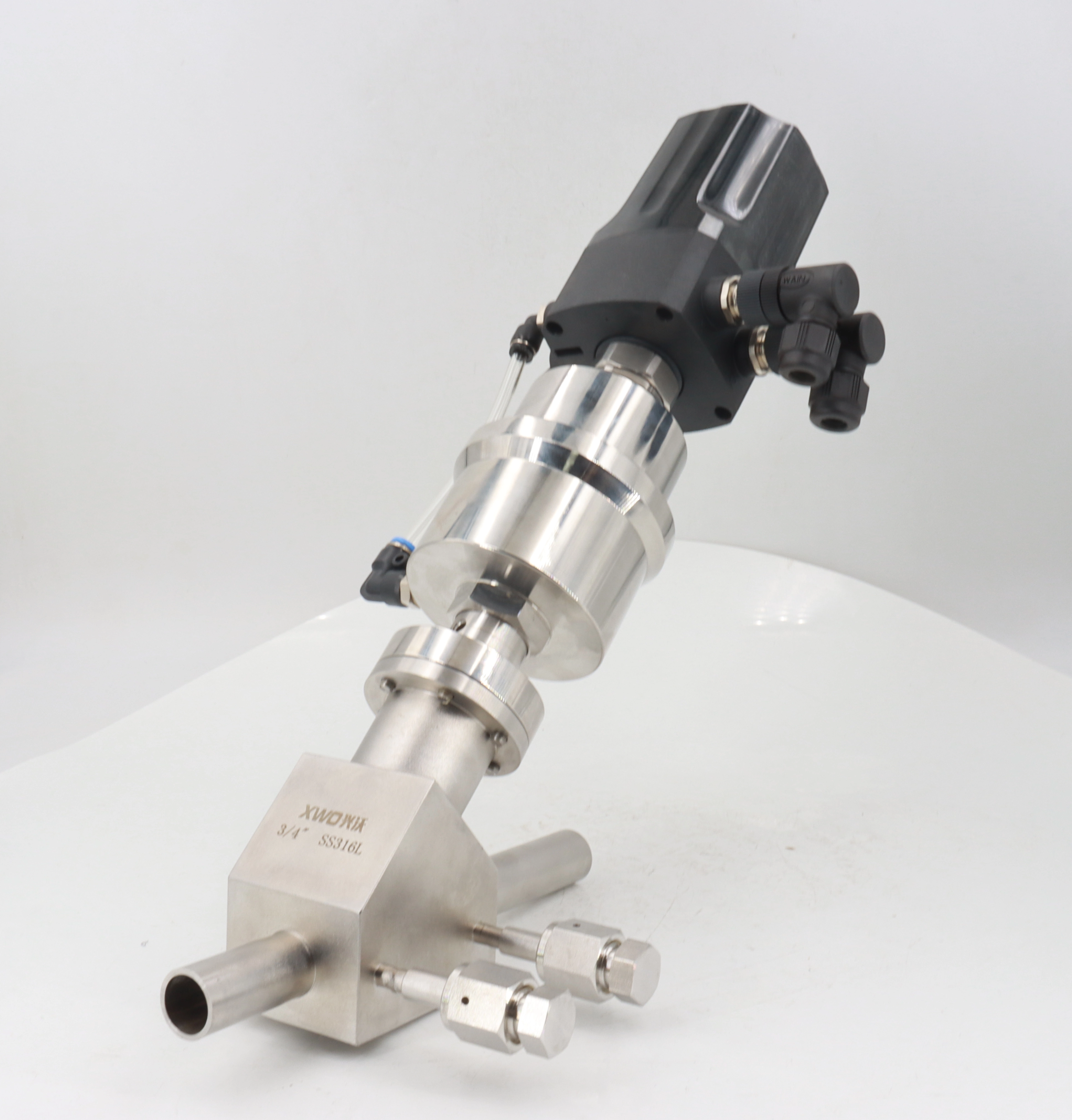 Stainless steel Y-type intelligent regulating pneumatic angle seat valve