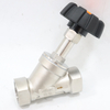 Sanitary Stainless Steel High-temperature Resistant Plastic Head Manual Threaded Angle Seat Valve
