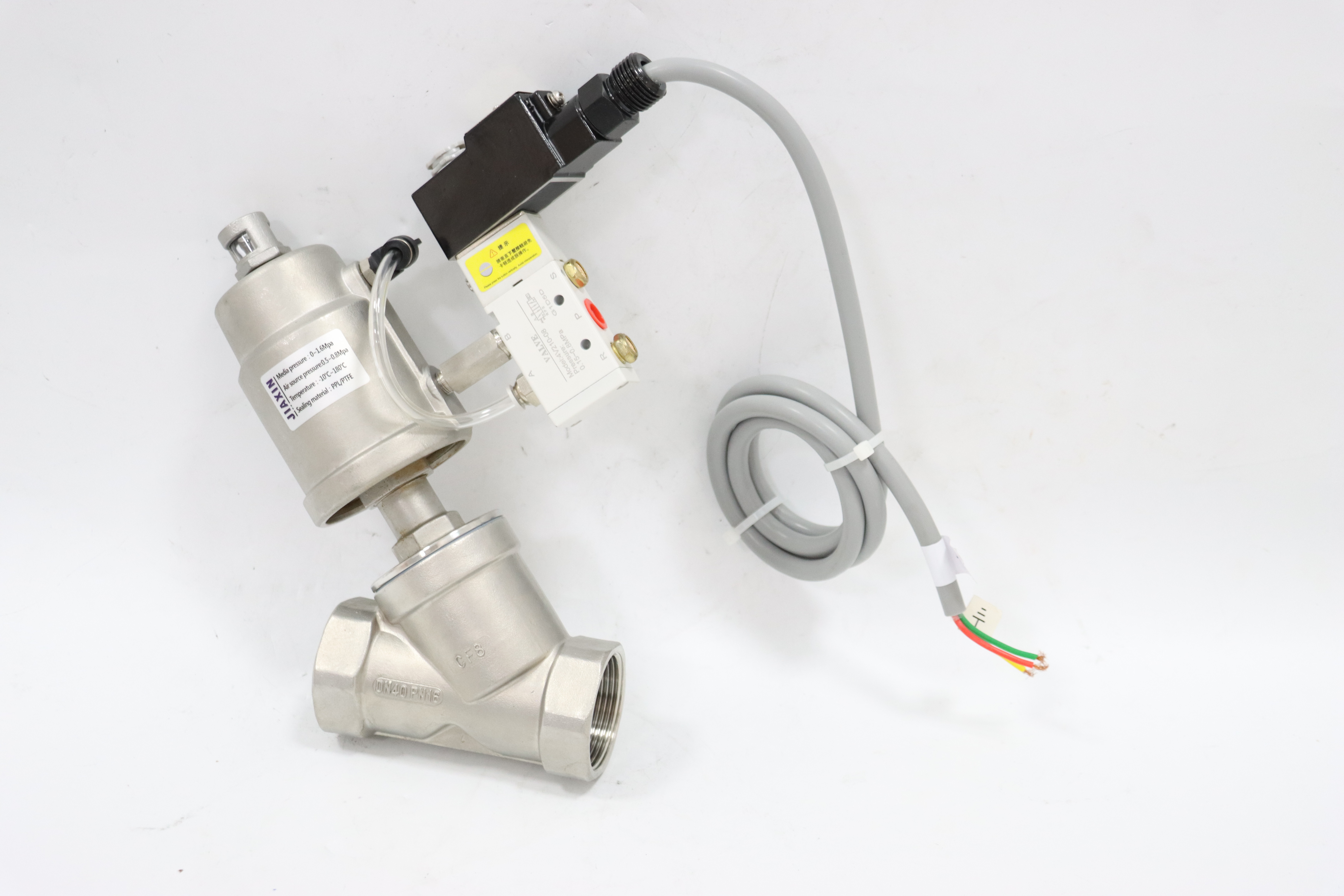 Stainless Steel Sanitary Pneumatic Threaded Piston Angle Seat Valve