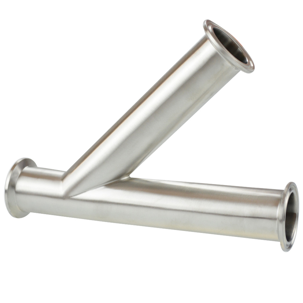 Stainless steel f/m/f NPT seamless equal length Y-type quick-connect pipe fitting tee